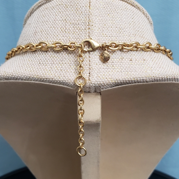 J. Crew Bright Yellow Opalescent Navy Statement Necklace - Picture 8 of 10